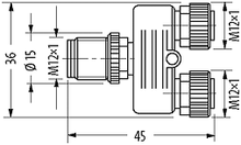 Load image into Gallery viewer, M12 Coupler 1xMale 5-Pin A-Coded to 2xFemale 4-Pin A-Coded 60VDC / 60VAC
